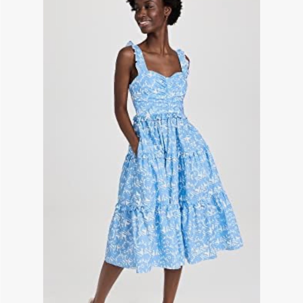 Amanda Uprichard Sweeney dress in a bluestem or azure color, size M,